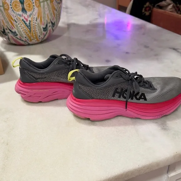 Hoka Gray and Pink Athletic Shoes - Picture 7 of 8